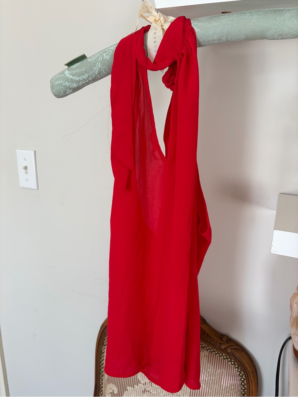 Women’s Loose Red Halter Top